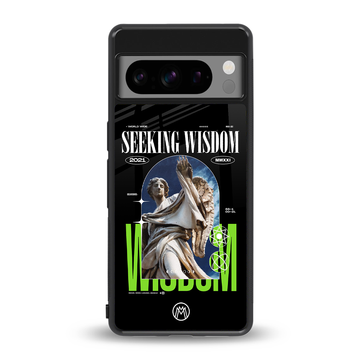 seeking wisdom back phone cover | glass case for google pixel 8 pro