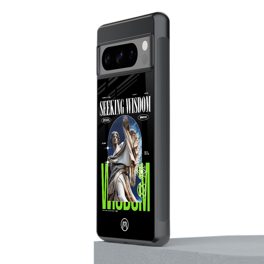 seeking wisdom back phone cover | glass case for google pixel 8 pro