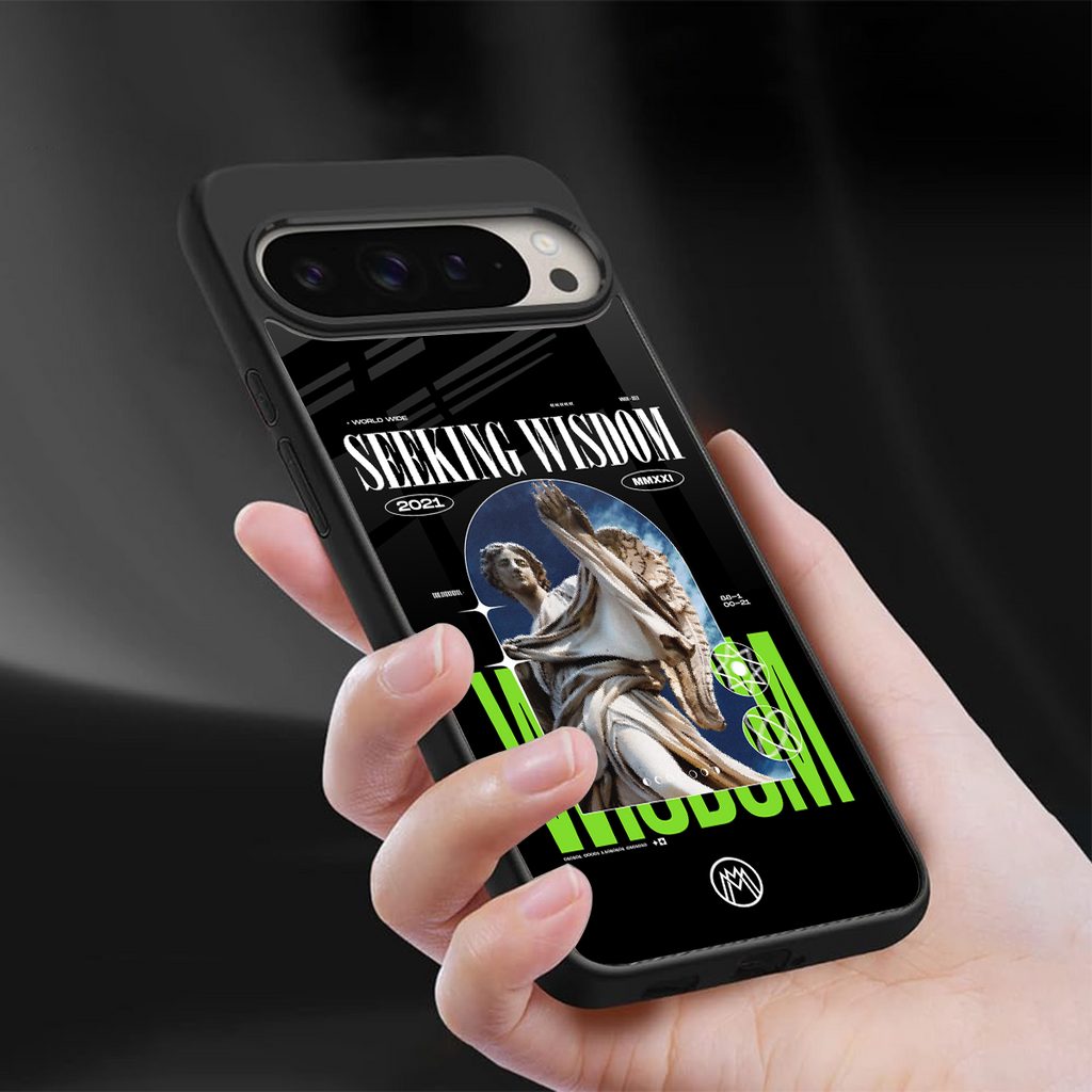 seeking wisdom back phone cover | glass case for google pixel 9 pro