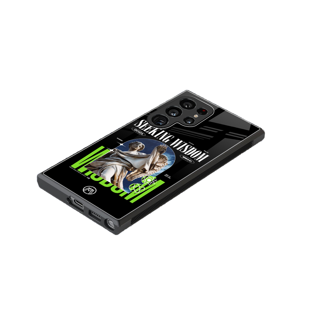 seeking wisdom back phone cover | glass case for samsung galaxy s23 ultra