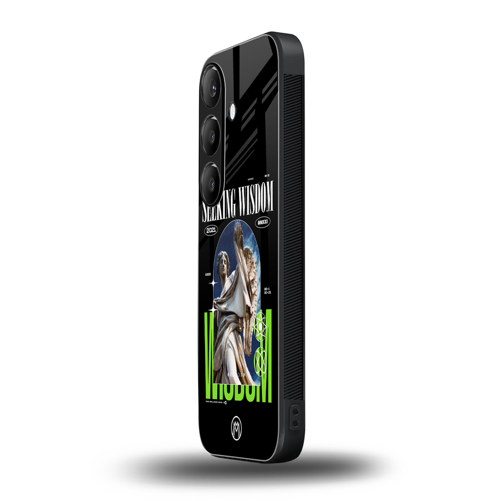 seeking wisdom back phone cover | glass case for samsung galaxy s24 fe