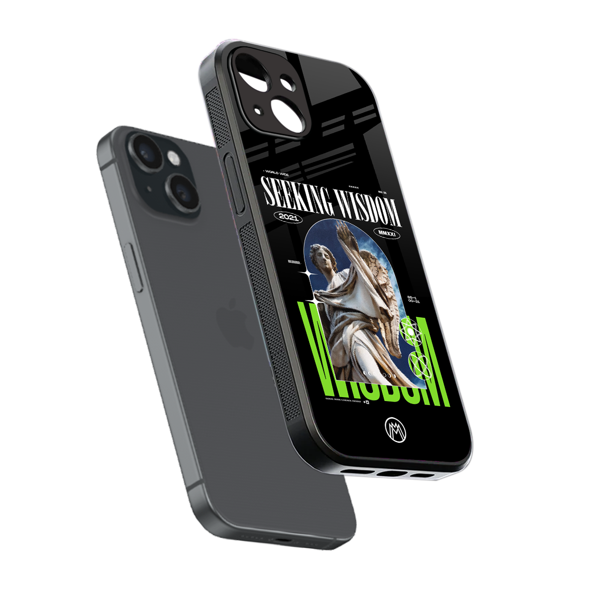 seeking wisdom back phone cover | glass case for iphone 15