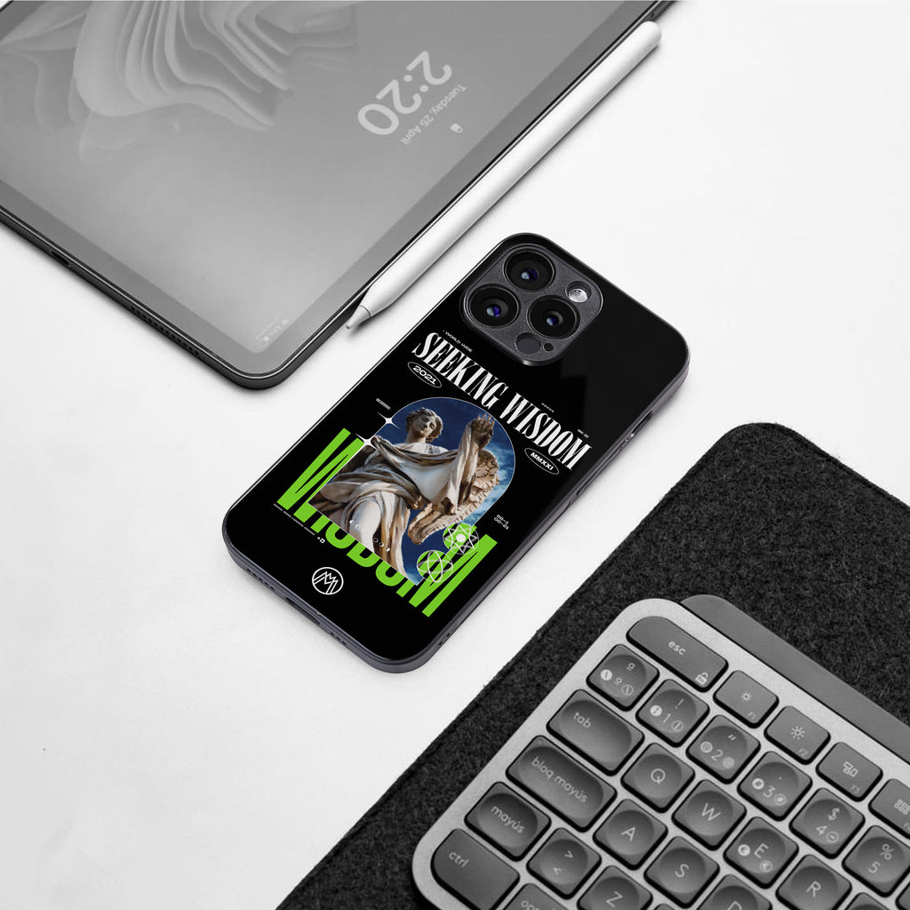 seeking wisdom back phone cover | glass case for iphone 16