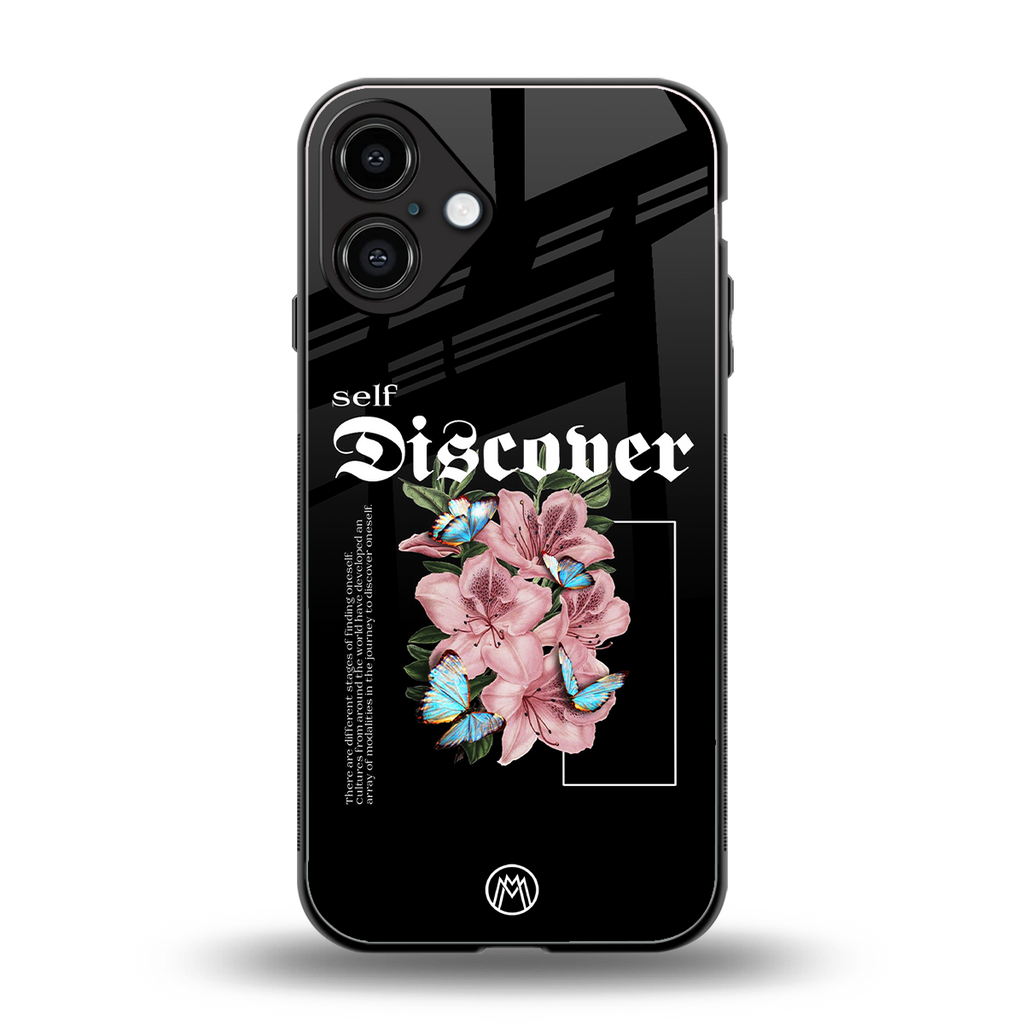 self discover back phone cover | glass case for iphone 16 plus