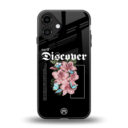self discover back phone cover | glass case for iphone 16 plus