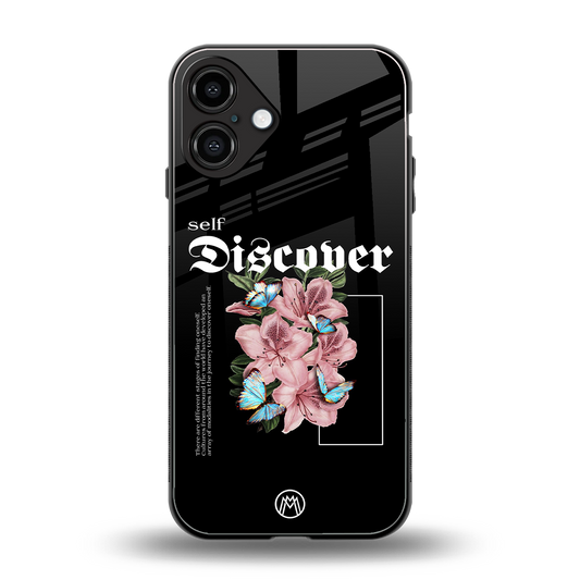 self discover back phone cover | glass case for iphone 16 plus