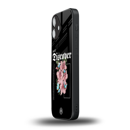 self discover back phone cover | glass case for iphone 16 plus