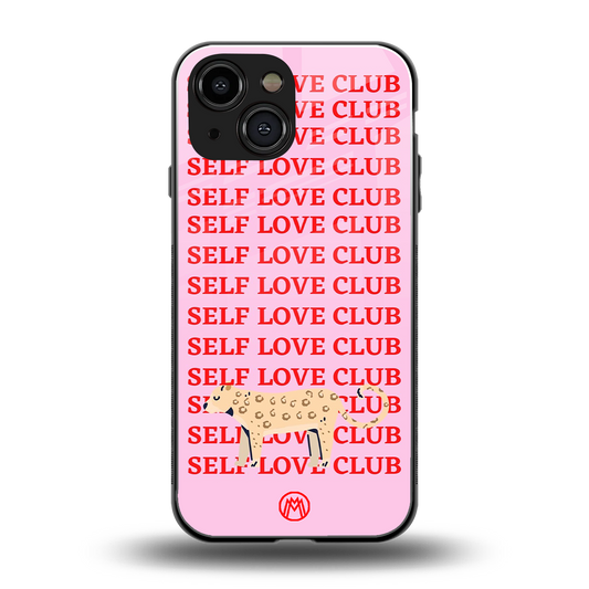 self love club back phone cover | glass case for iphone 13 mini