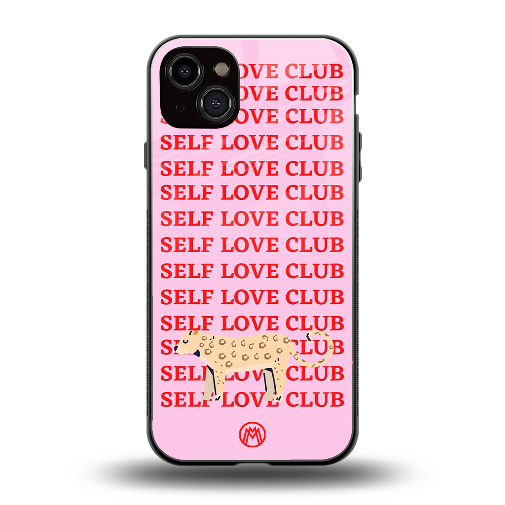 self love club back phone cover | glass case for iphone 14 plus