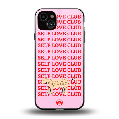 self love club back phone cover | glass case for iphone 14 plus
