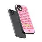 self love club back phone cover | glass case for iphone 14 plus