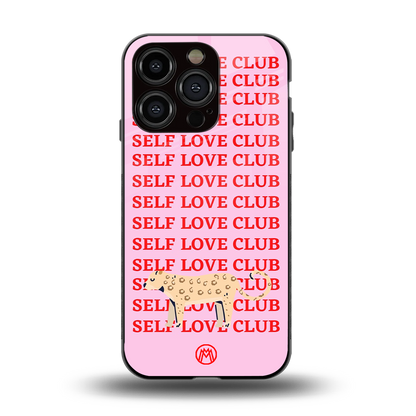 self love club back phone cover | glass case for iphone 15 pro