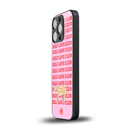self love club back phone cover | glass case for iphone 14 pro