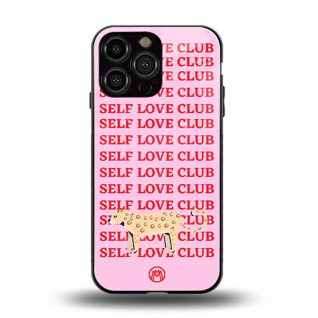 self love club back phone cover | glass case for iphone 16 pro max
