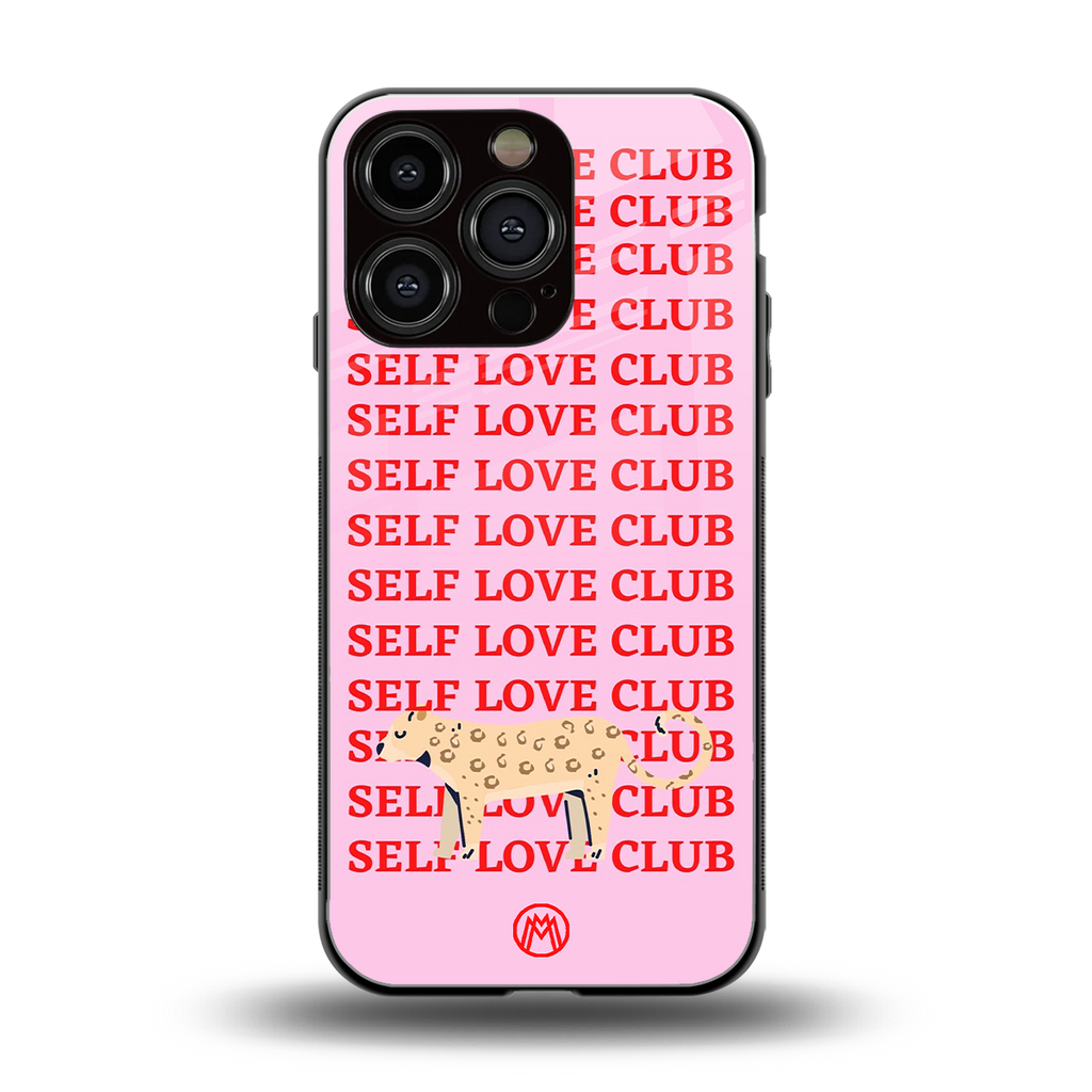 self love club back phone cover | glass case for iphone 16 pro