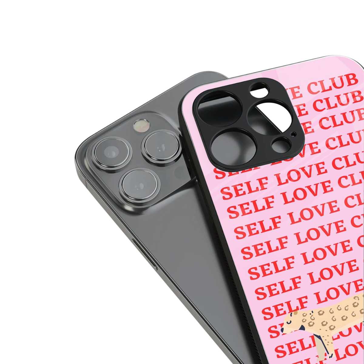 self love club back phone cover | glass case for iphone 15