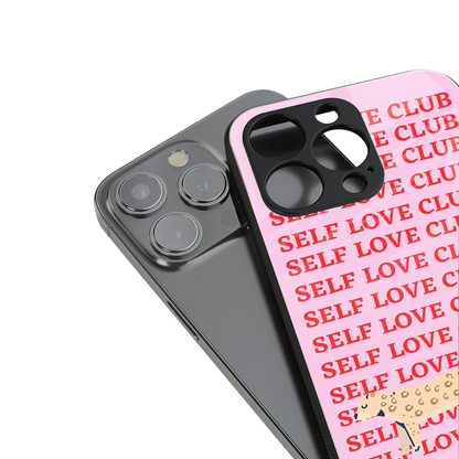 self love club back phone cover | glass case for iphone 15 pro
