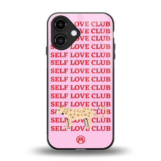 self love club back phone cover | glass case for iphone 16