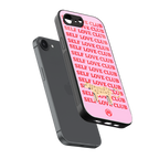 self love club back phone cover | glass case for iphone 16e