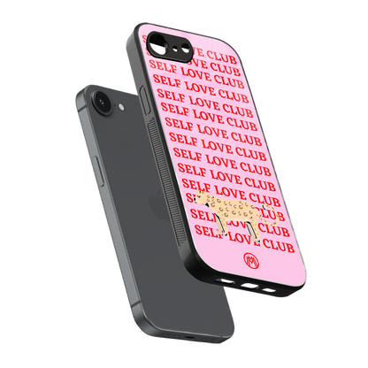 self love club back phone cover | glass case for iphone 16e