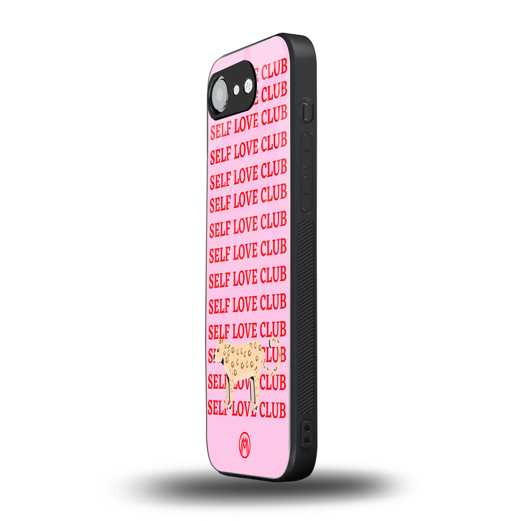 self love club back phone cover | glass case for iphone 16e