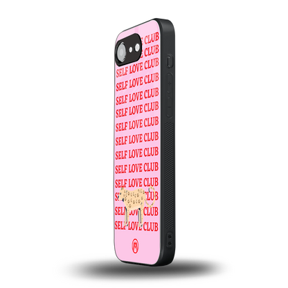 self love club back phone cover | glass case for iphone 16e
