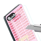 self love club back phone cover | glass case for iphone 16e