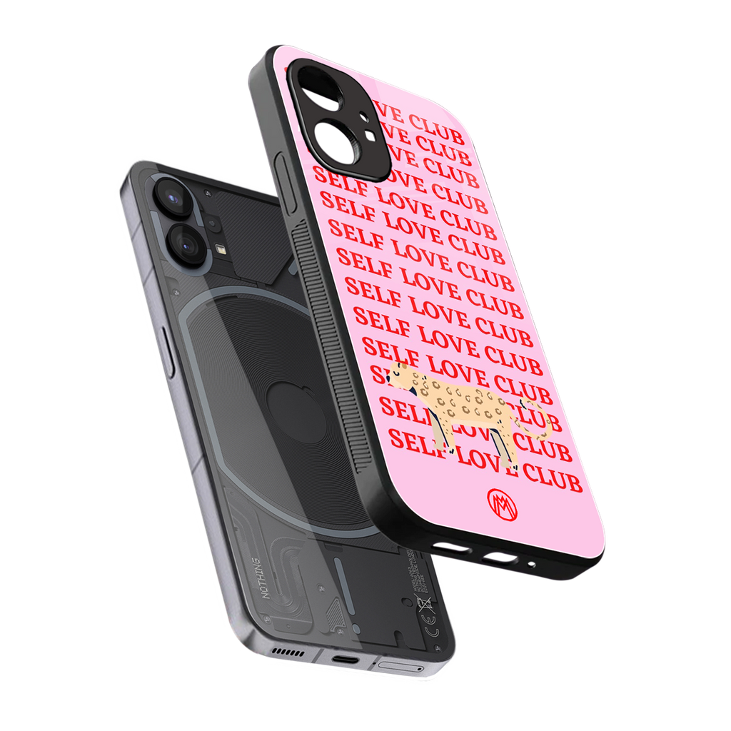 self love club back phone cover | glass case for nothing phone 1