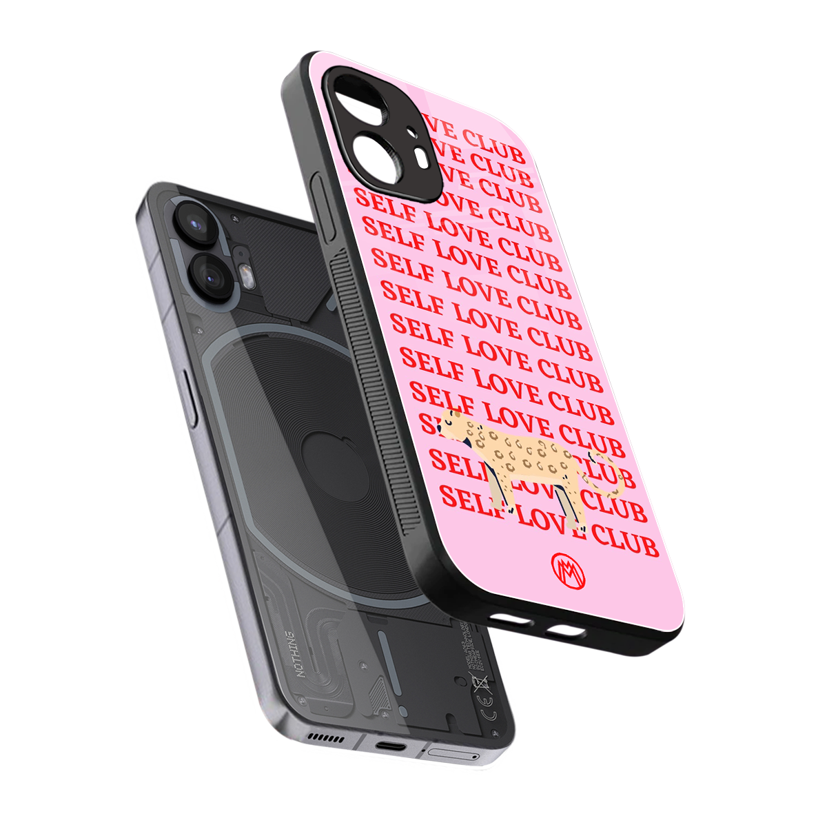 self love club back phone cover | glass case for nothing phone 2