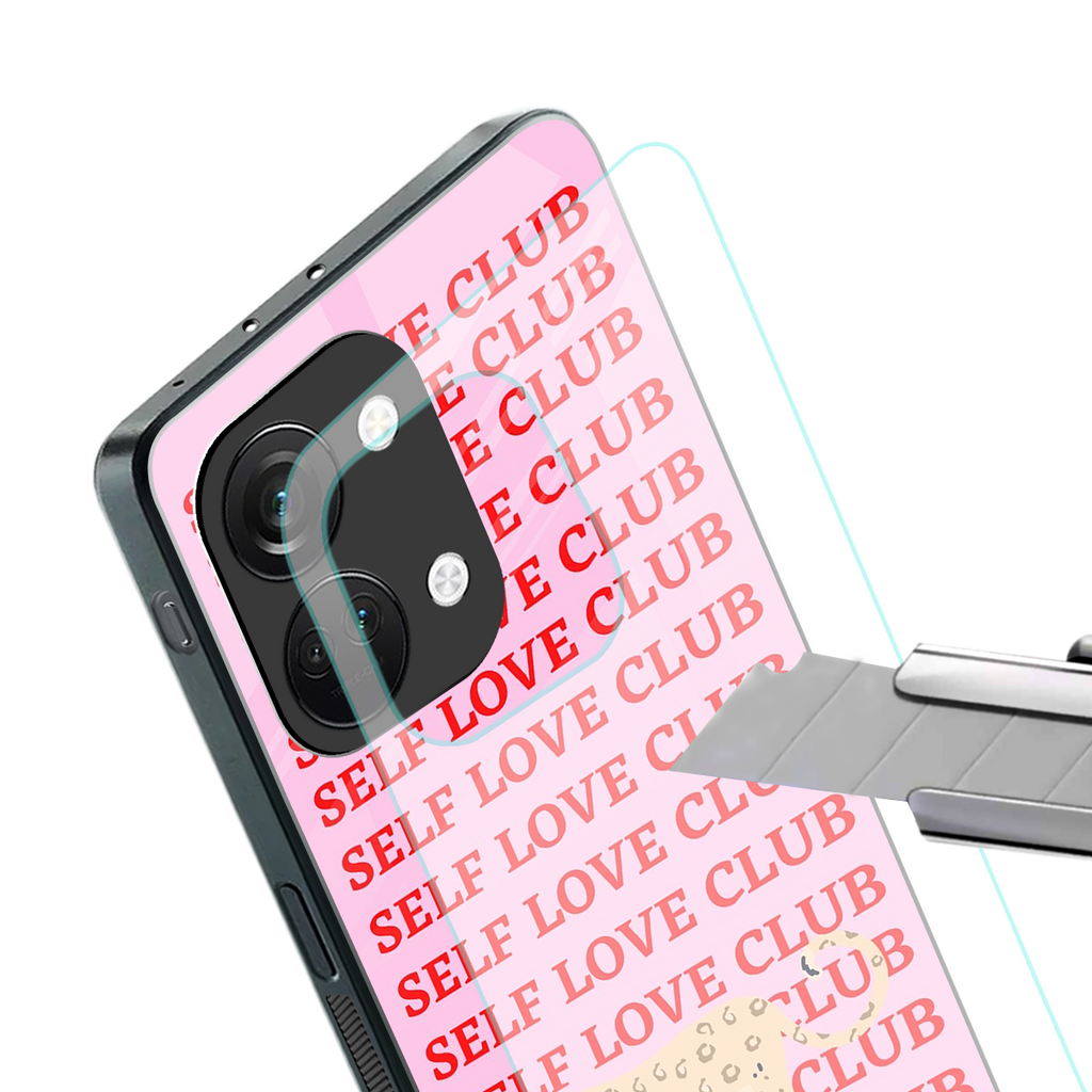 self love club back phone cover | glass case for oneplus nord 3