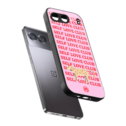 self love club back phone cover | glass case for oneplus nord 4