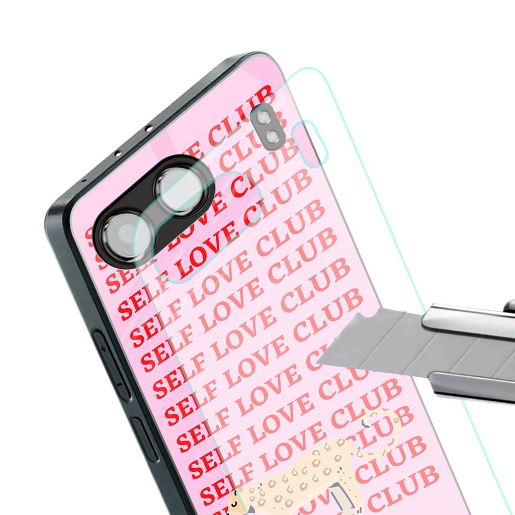 self love club back phone cover | glass case for oneplus nord 4
