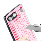 self love club back phone cover | glass case for oneplus nord 4