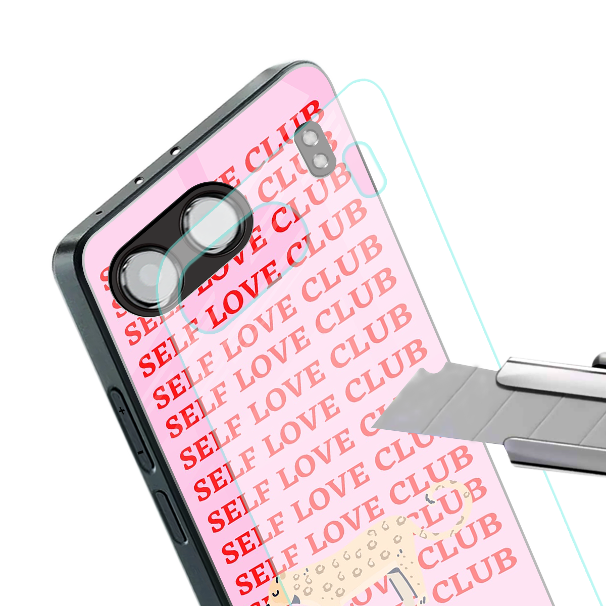 self love club back phone cover | glass case for oneplus nord 4