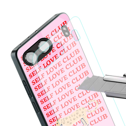 self love club back phone cover | glass case for oneplus nord 4