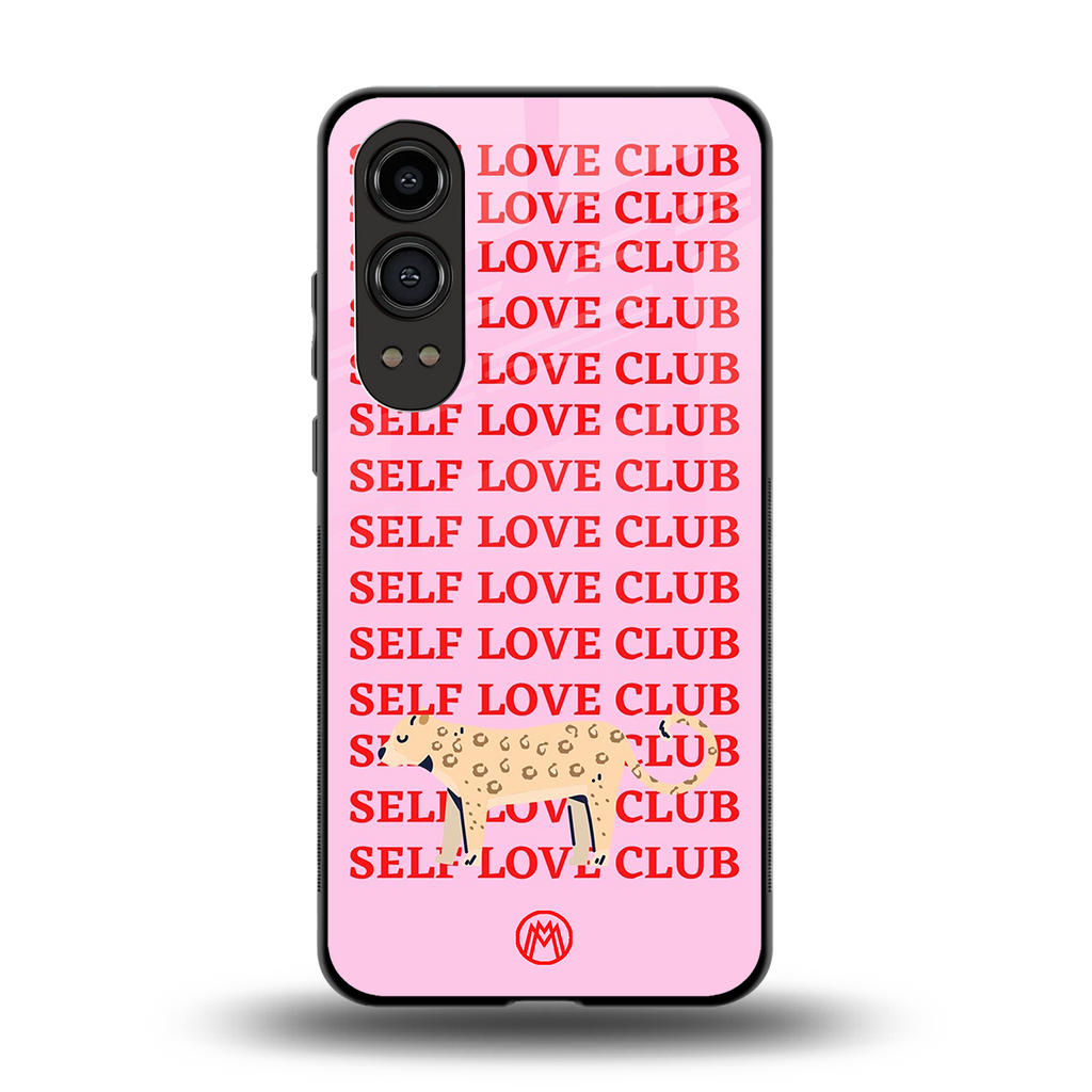 self love club back phone cover | glass case for oneplus nord ce 4 lite