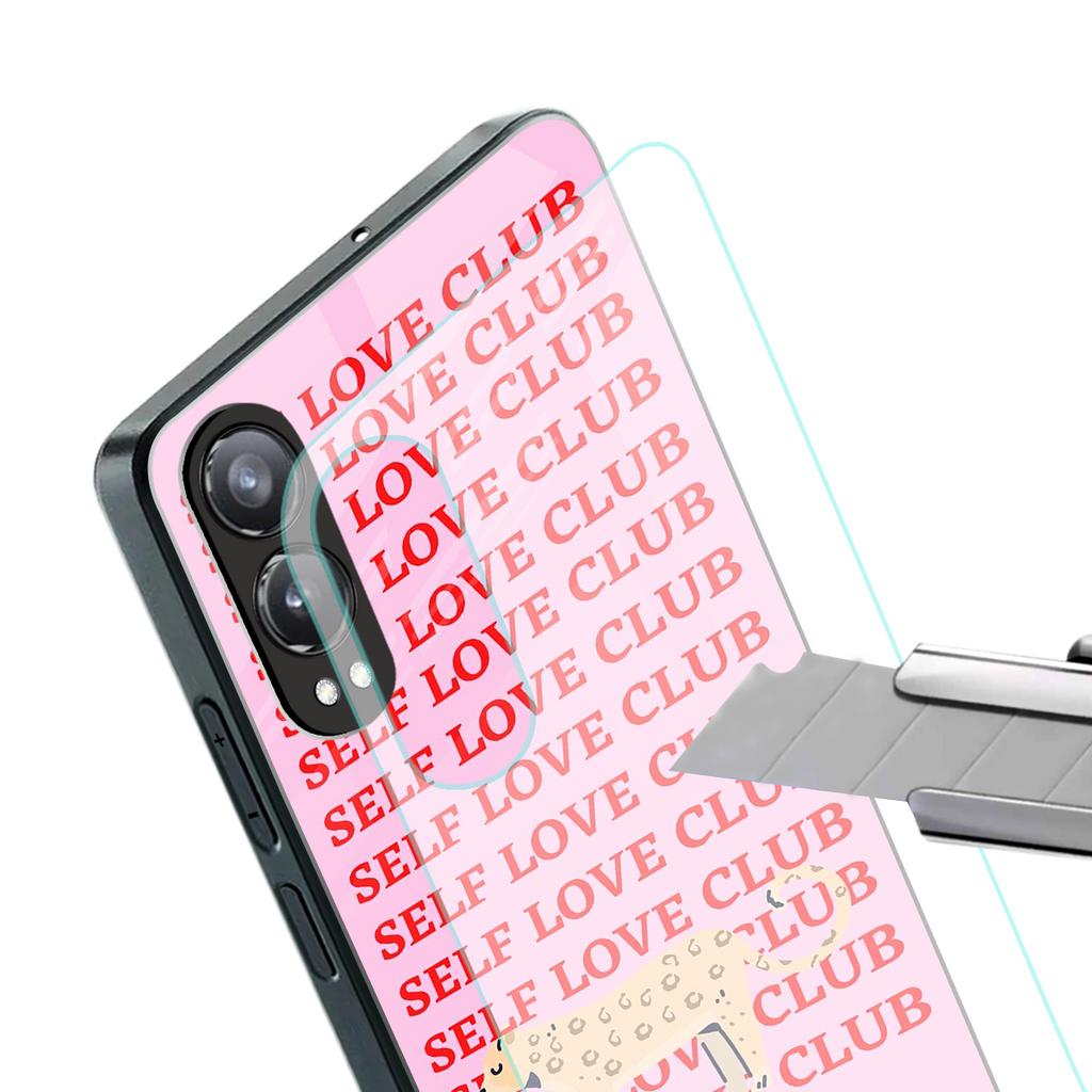 self love club back phone cover | glass case for oneplus nord ce 4 lite
