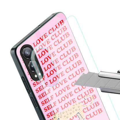 self love club back phone cover | glass case for oneplus nord ce 4 lite