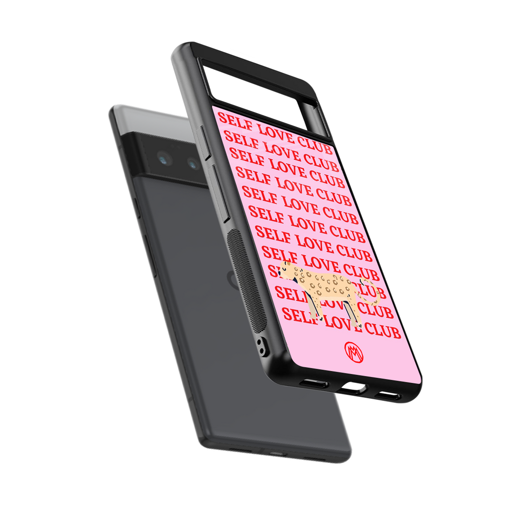 self love club back phone cover | glass case for google pixel 6 pro