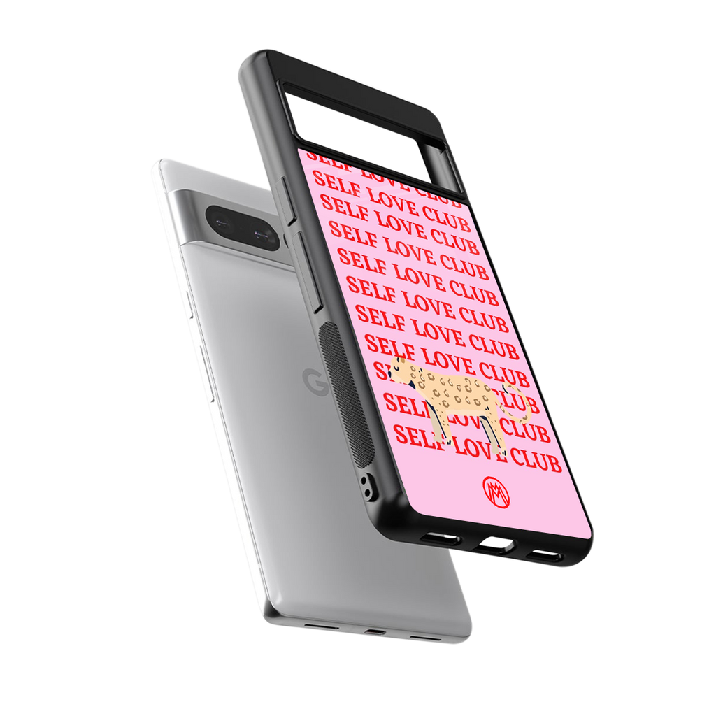 self love club back phone cover | glass case for google pixel 7 pro