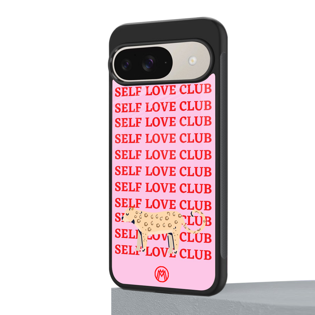 self love club back phone cover | glass case for google pixel 9