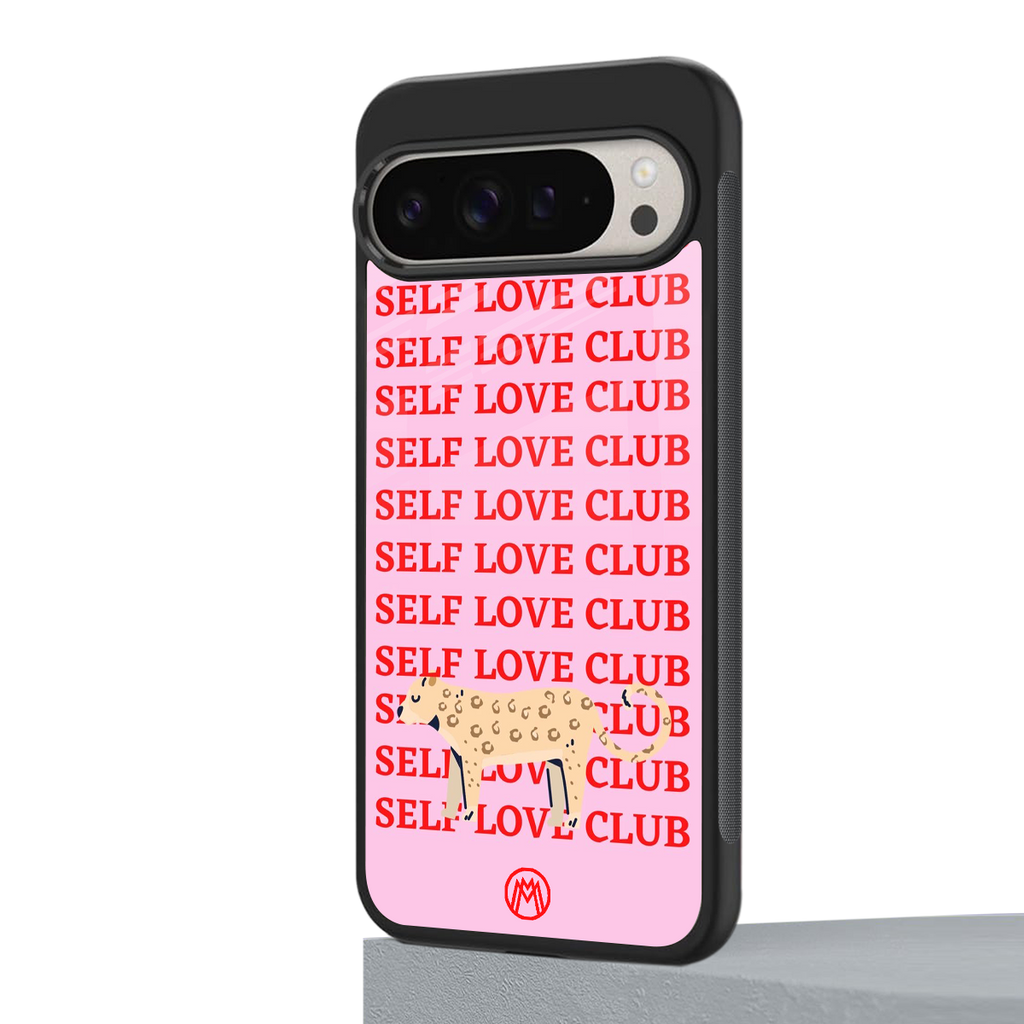 self love club back phone cover | glass case for google pixel 9 pro
