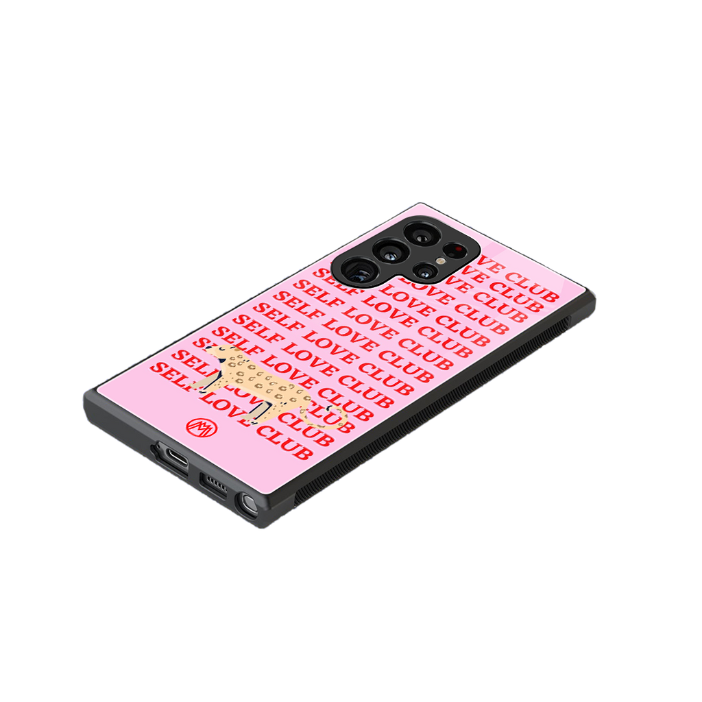 self love club back phone cover | glass case for samsung galaxy s23 ultra
