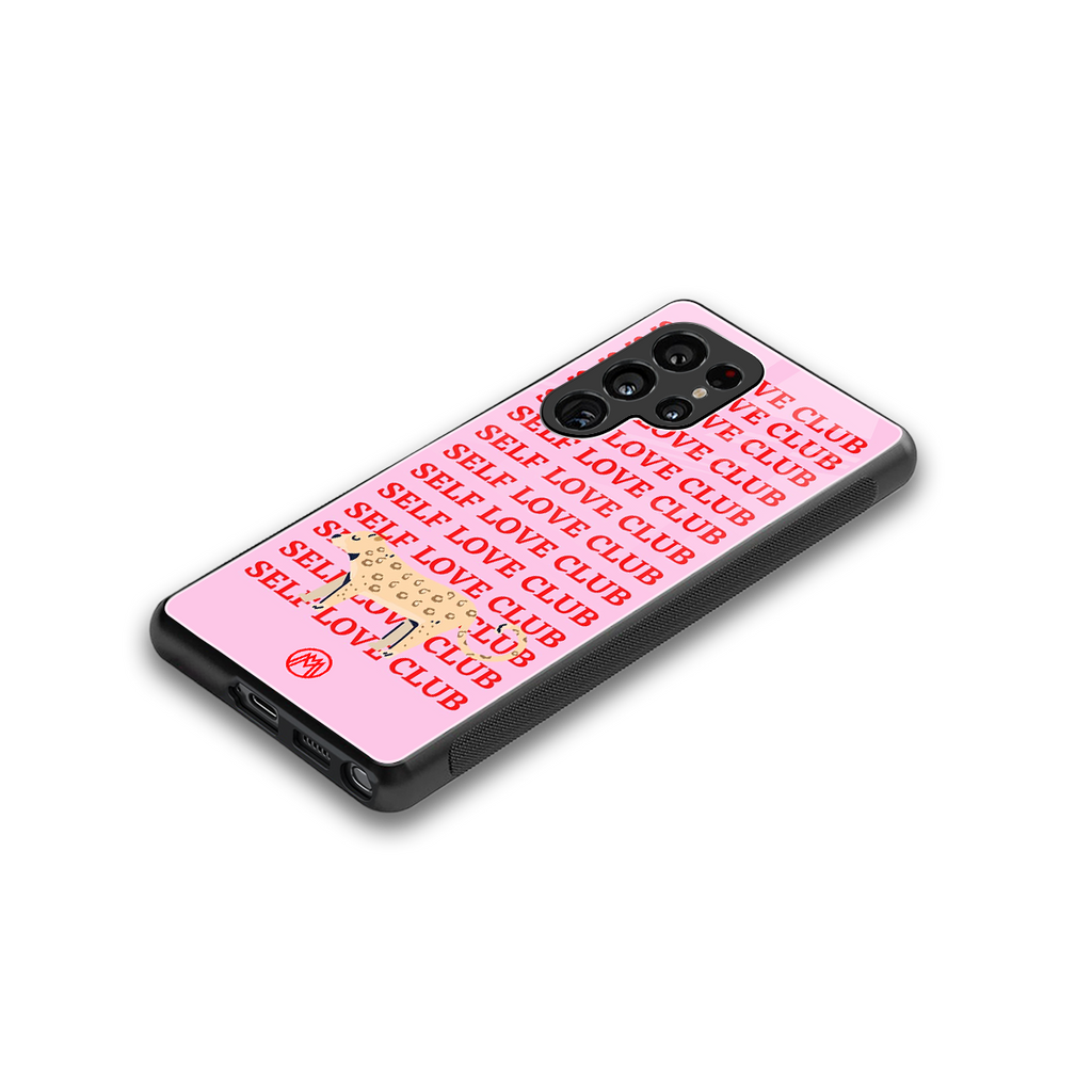 self love club back phone cover | glass case for samsung galaxy s25 ultra
