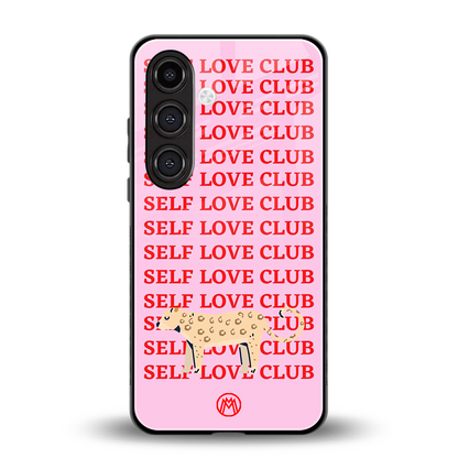 self love club back phone cover | glass case for samsung galaxy s24 fe