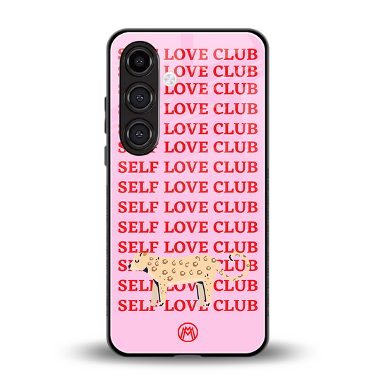 self love club back phone cover | glass case for samsung galaxy s24 fe