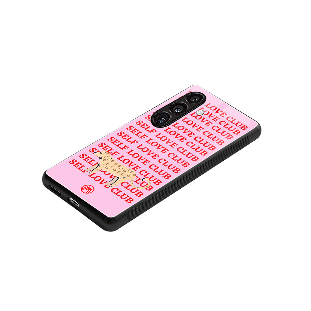 self love club back phone cover | glass case for samsung galaxy s25 plus