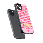 self love club back phone cover | glass case for iphone 15
