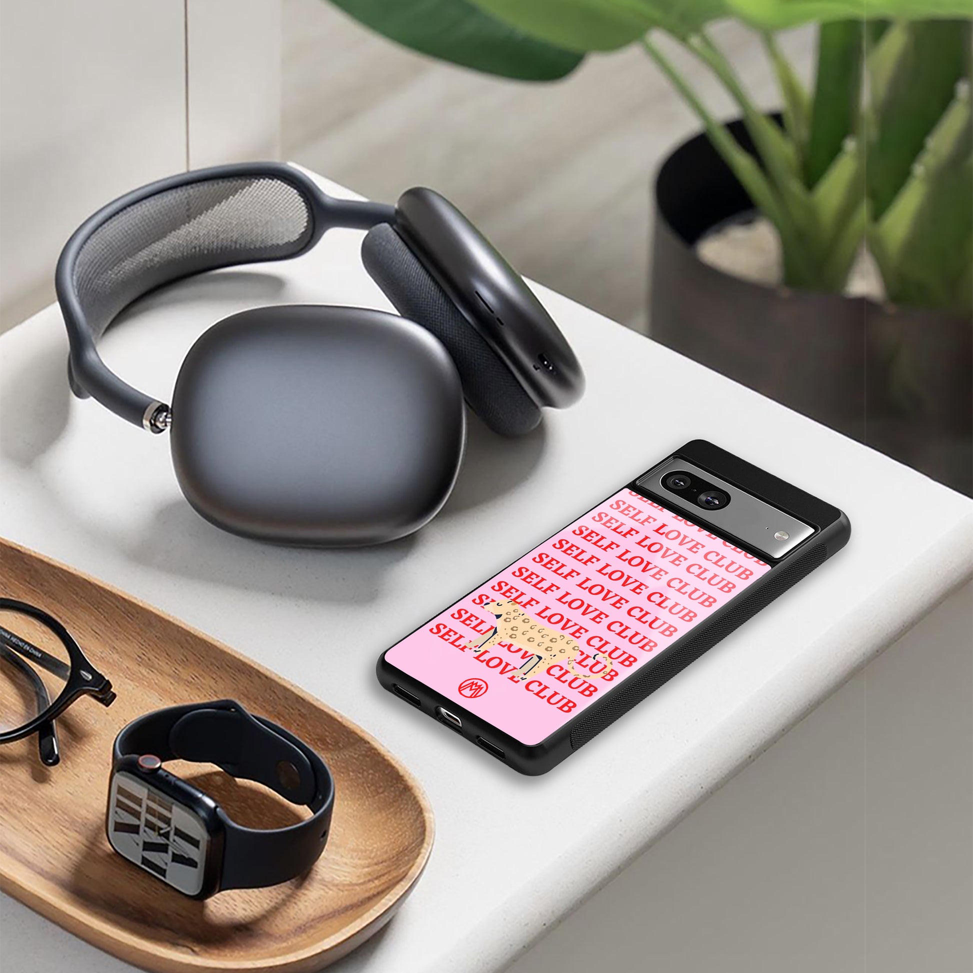 self love club back phone cover | glass case for Google Pixel 8