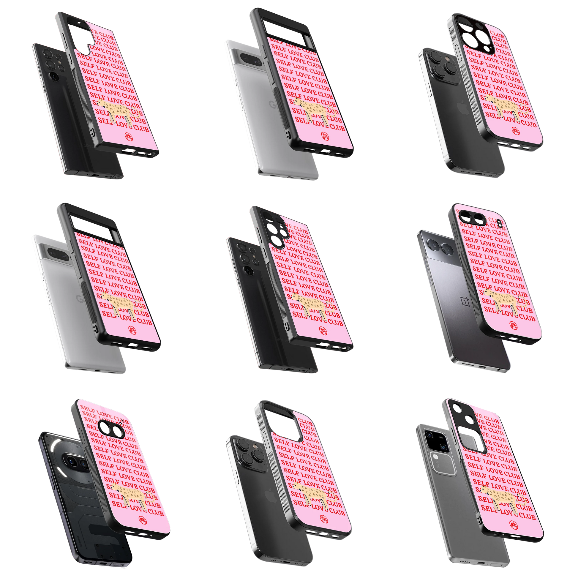 Durable Glass Back Mobile Case for iPhone, Samsung, OnePlus, Google Pixel, Redmi, Vivo, Oppo